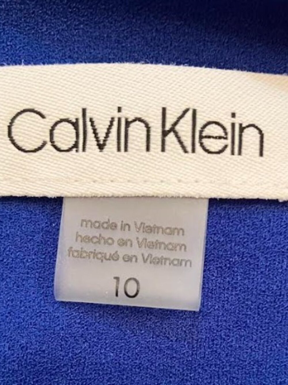 Calvin Klein Starburst Sleeveless Sheath Dress in Royal Blue Size 10 Like New - Picture 9 of 9